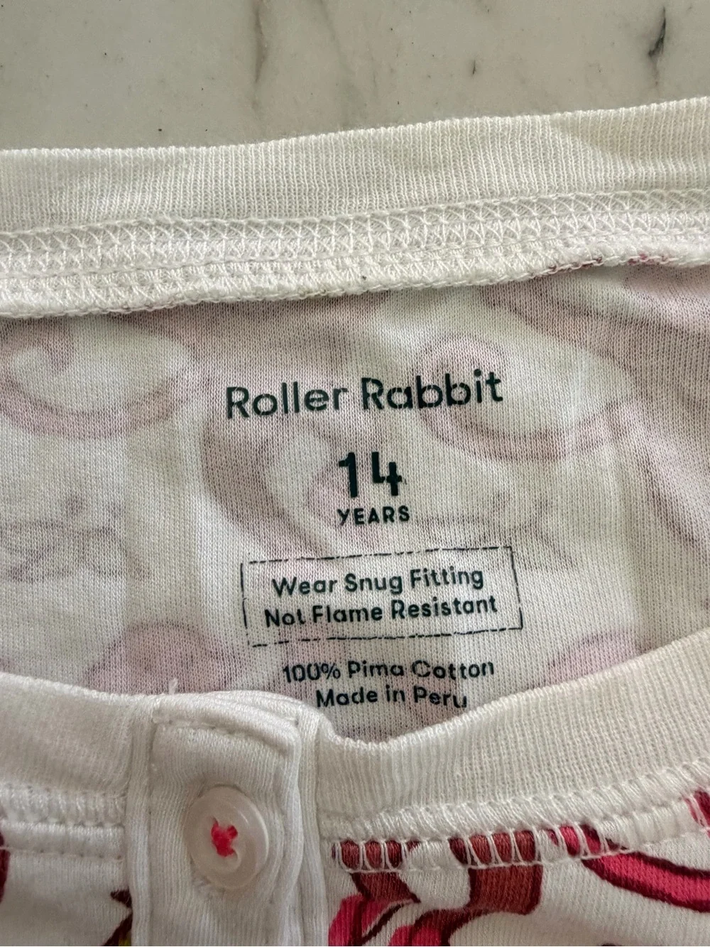 Roller Rabbit Pink Monkey Pajama Set Size 14 Girls